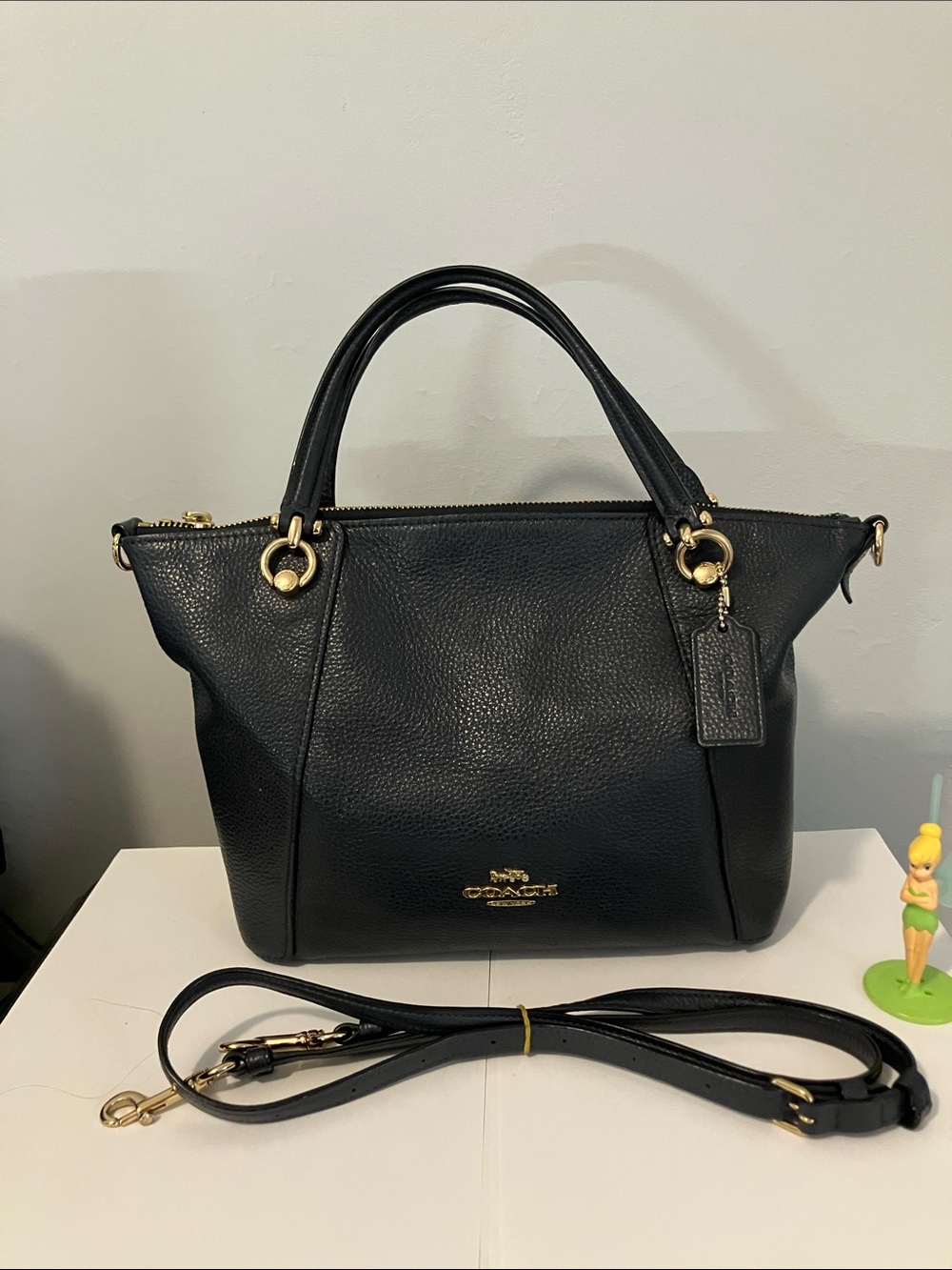 Coach Dark Navy Blue looks like Black satchel handbag and Crossbody if desired.